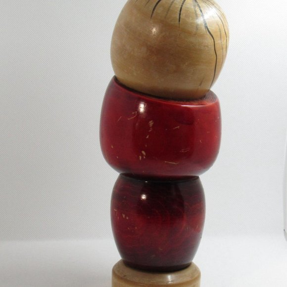 Big red Japanese kokeshi doll/ kokeshi doll/ set k - Picture 7 of 9
